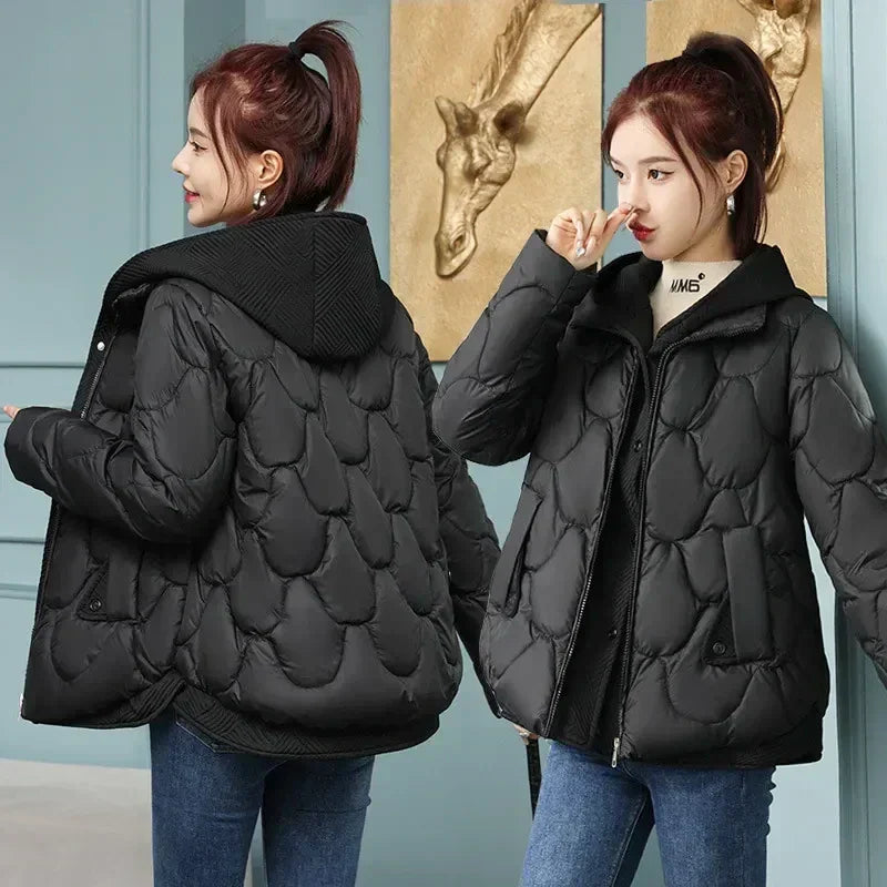 Veste en coton matelassée à capuche