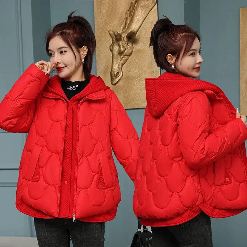 Veste en coton matelassée à capuche
