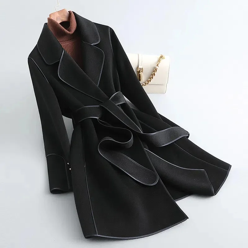 Manteau enveloppant ceinturé Mariana