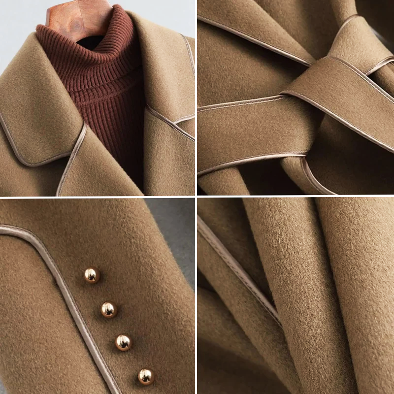Manteau enveloppant ceinturé Mariana