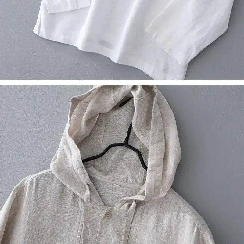 PULL À CAPUCHE EN LIN VIVA